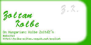 zoltan kolbe business card